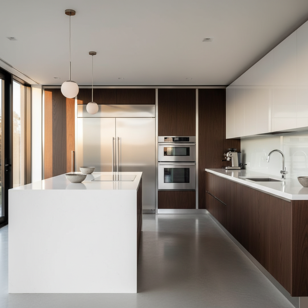 Upscale kitchen with integrated GE appliances